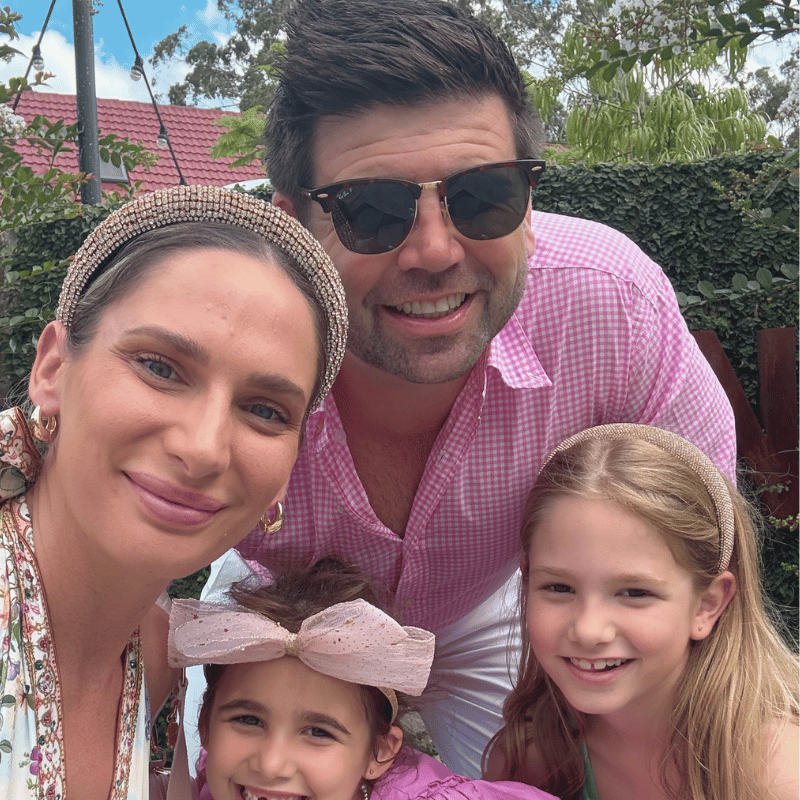 Kayla Jonkers and family Kayla Jonkers, General Manager and Franchise Owner of Just Better Care Brisbane North, with her family