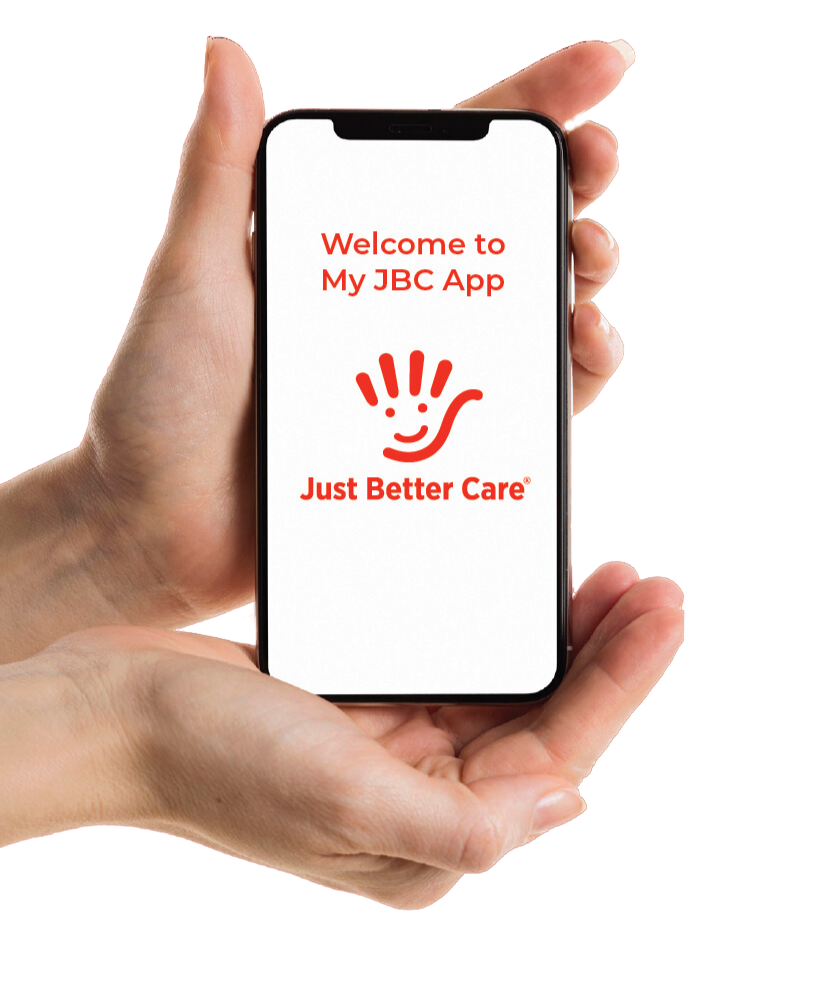 My JBC App welcome screen on a smartphone